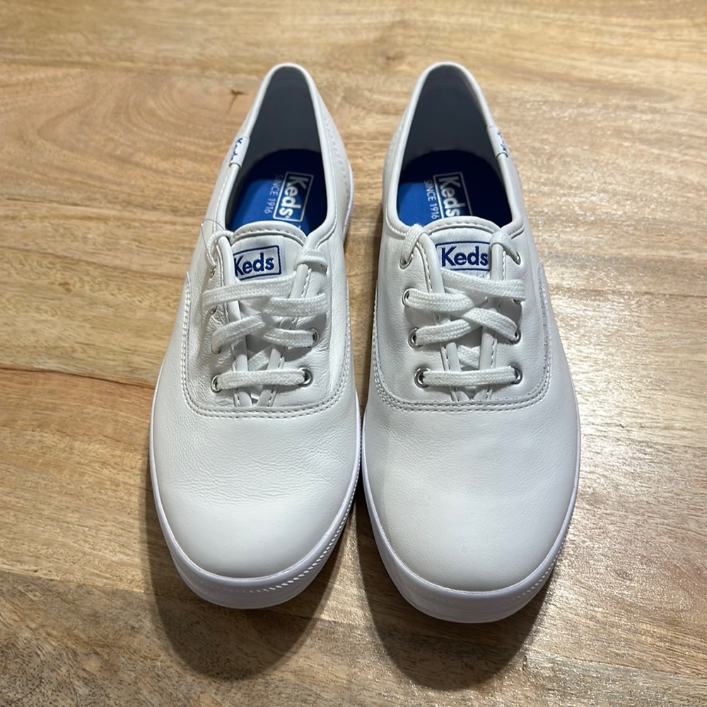 Women’s Keds, Size 8.5, Champion White Leather, Dream Foam, Brand New